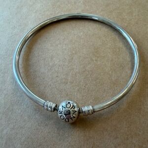 Pandora Sterling Silver Bangle Bracelet - Size Sm/6.7in